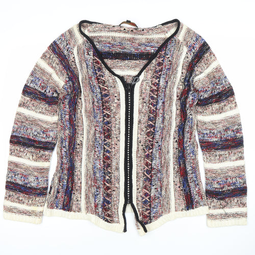Stephen Womens Multicoloured 2XL Knit Cardigan Jumper V-Neck Zip