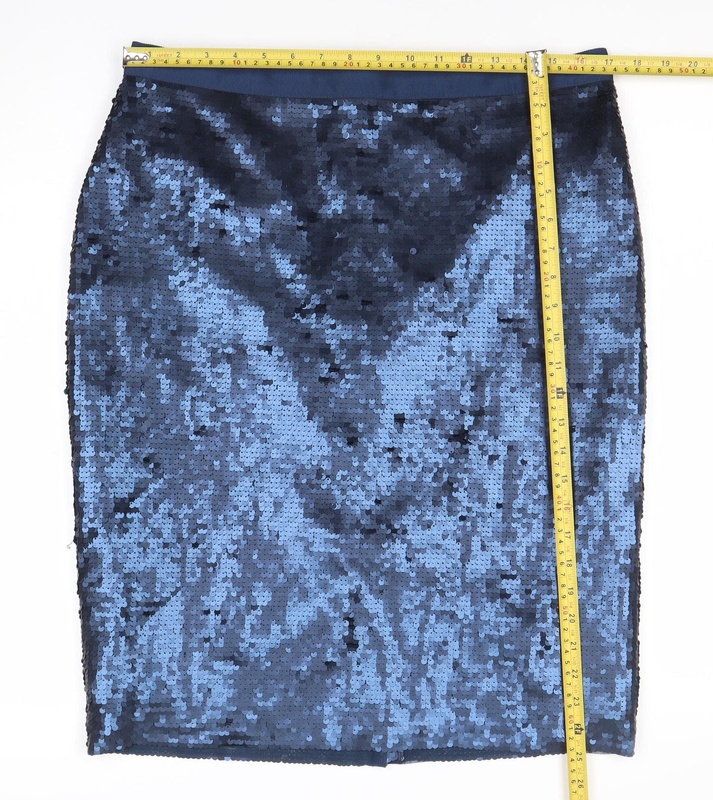 PURE Collection Women Blue Size 16 Sequin Lined Skirt Party Cocktail