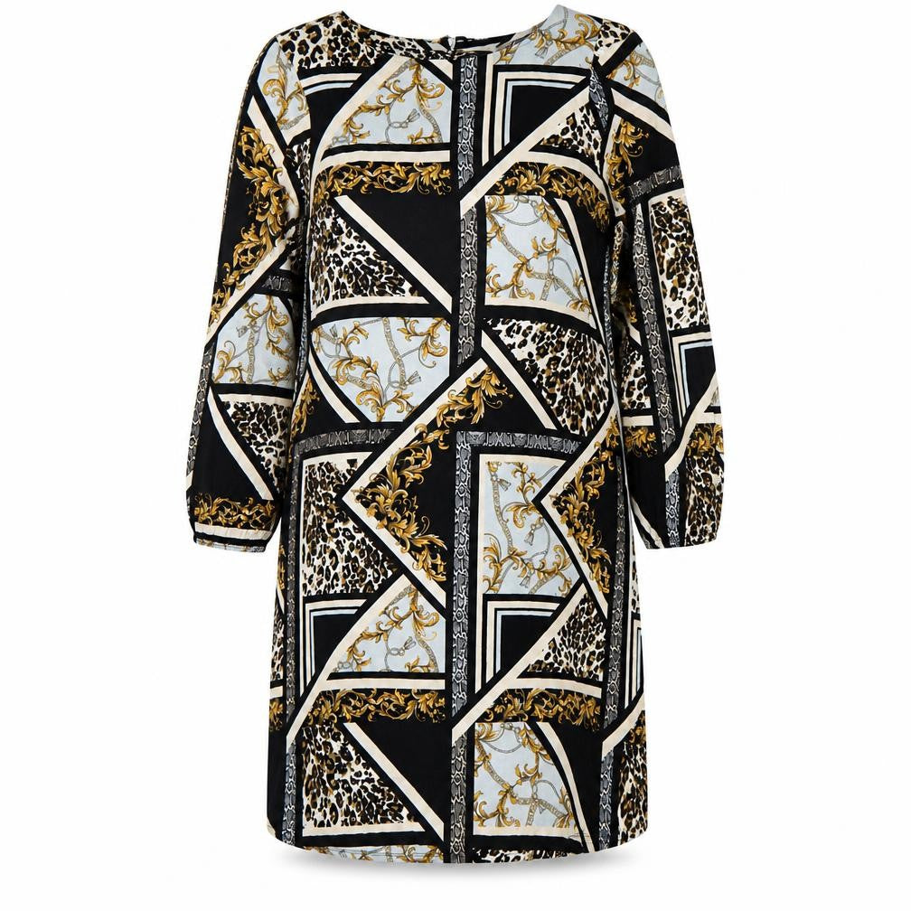 Front view of Wallis Women’s Multicoloured Shift Dress, size UK 14, Long Sleeve