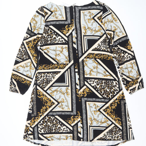 Wallis Women’s Multicoloured Shift Dress Size 14 Long Sleeve