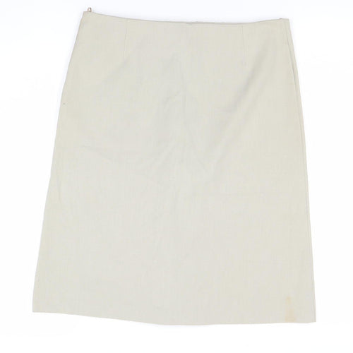 GIANT Womens Beige Pencil Skirt M Knee Length Workwear Zip