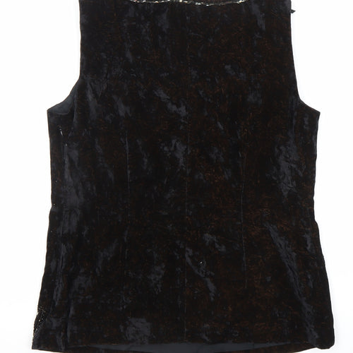 Liz Claiborne Women’s Black Velvet Beaded Tunic Blouse Size 10