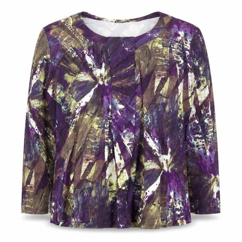 Punt Roma Womens Multicoloured XL Tunic Blouse Long Sleeve Scoop Neck