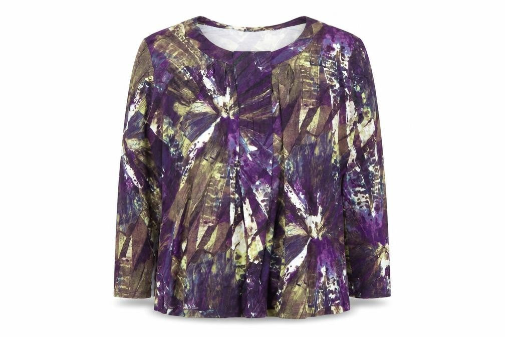 Punt Roma Womens Multicoloured XL Tunic Blouse Long Sleeve Scoop Neck