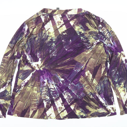Punt Roma Womens Multicoloured XL Tunic Blouse Long Sleeve Scoop Neck