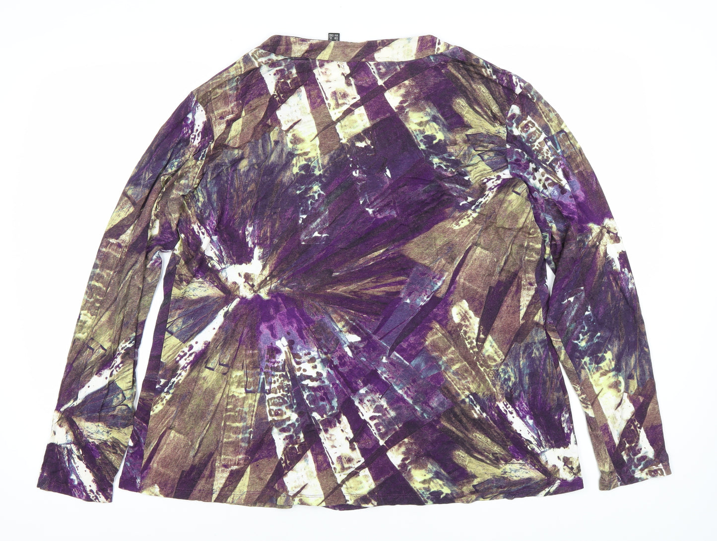Punt Roma Womens Multicoloured XL Tunic Blouse Long Sleeve Scoop Neck