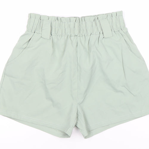 QED London Women’s Green Paperbag Shorts Size M High Waist