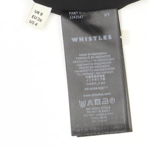 Whistles Women’s Black Purple Shift Dress Size 8 Geometric 3/4 Sleeve