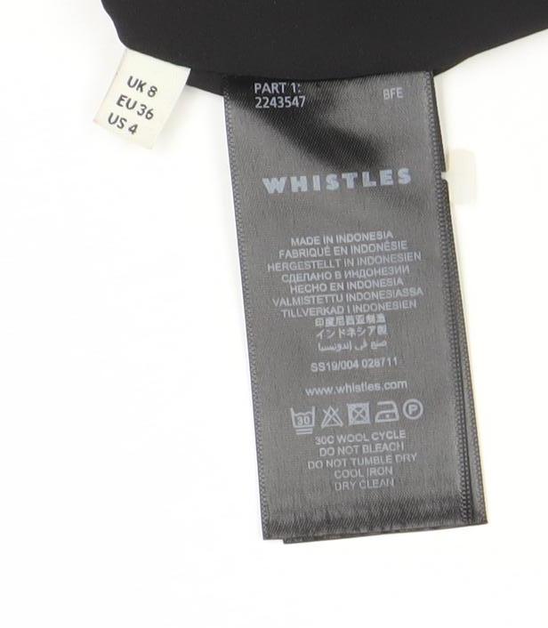 Whistles Women’s Black Purple Shift Dress Size 8 Geometric 3/4 Sleeve