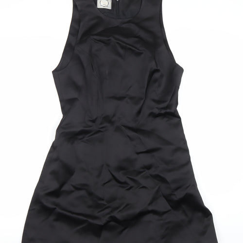 D'Arc Paris Womens Black Shift Dress Size 12 Knee Length Sleeveless