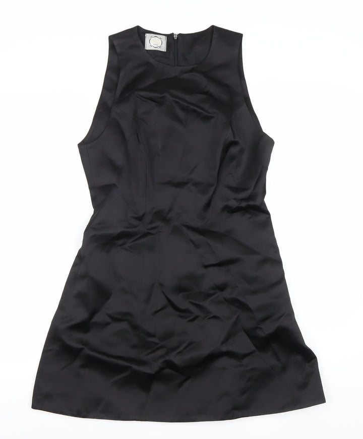 D'Arc Paris Womens Black Shift Dress Size 12 Knee Length Sleeveless
