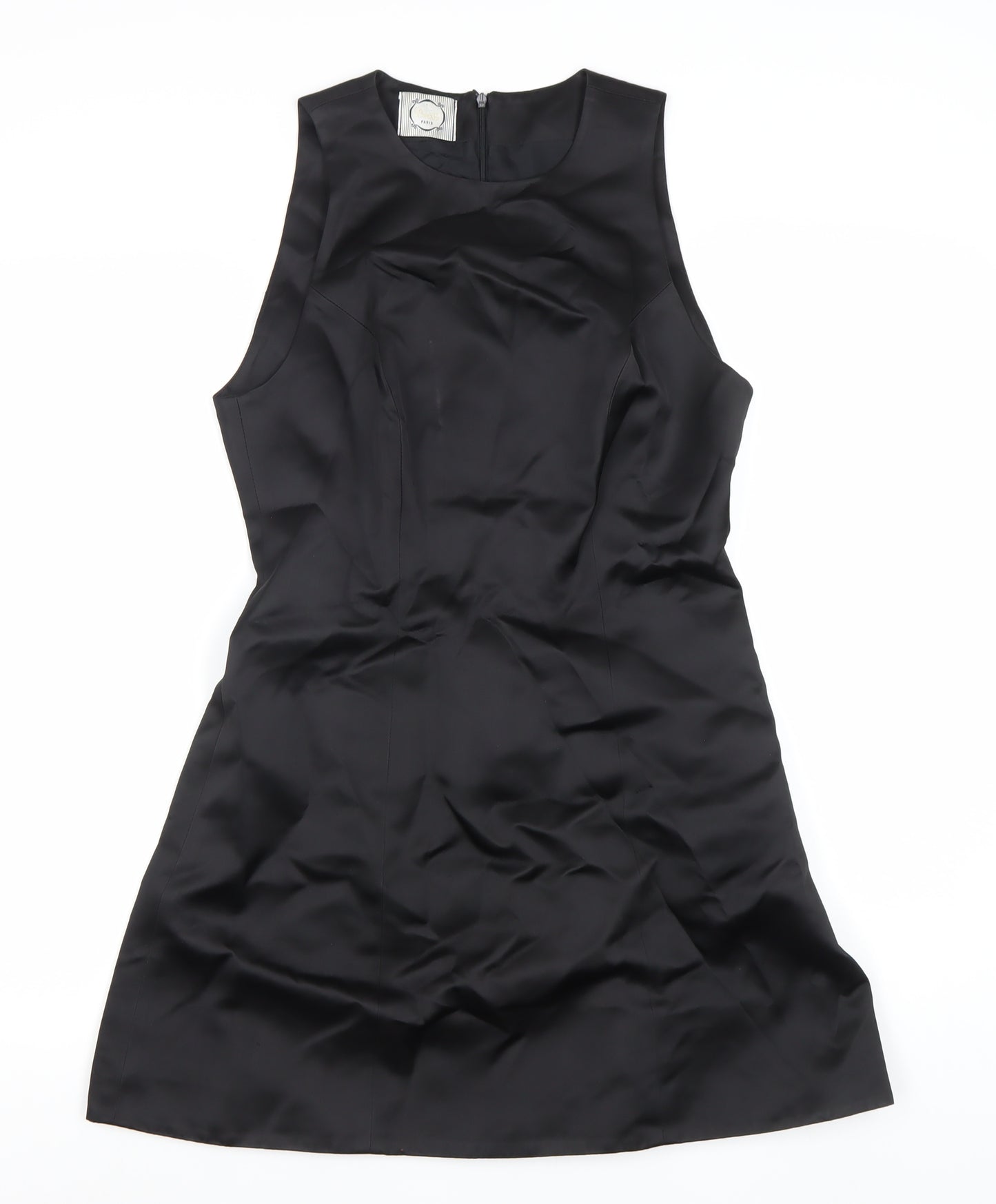 D'Arc Paris Womens Black Shift Dress Size 12 Knee Length Sleeveless
