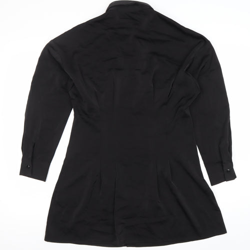 LUC-CE Women’s Black Shirt Dress Size S Collared Buttoned Long Sleeve