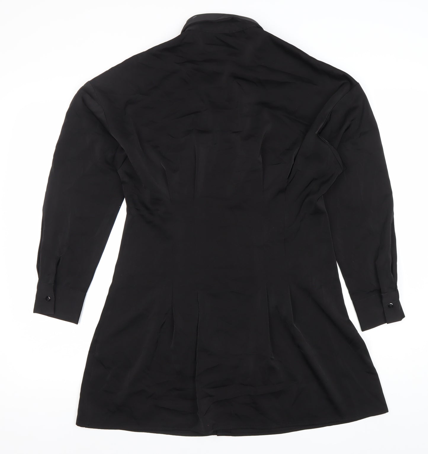LUC-CE Women’s Black Shirt Dress Size S Collared Buttoned Long Sleeve