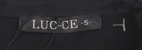 LUC-CE Women’s Black Shirt Dress Size S Collared Buttoned Long Sleeve