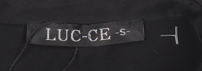 LUC-CE Women’s Black Shirt Dress Size S Collared Buttoned Long Sleeve