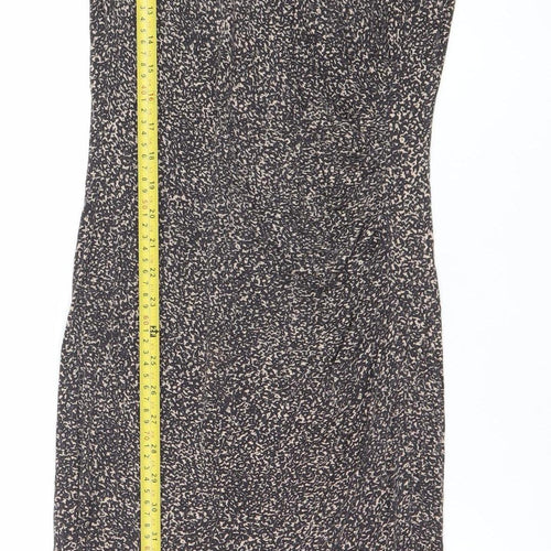 Oasis Womens Black Animal Print Bodycon Jersey Dress Size S