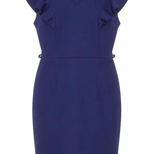 Dorothy Perkins Women’s Blue Size 12 Sheath Ruffle Dress