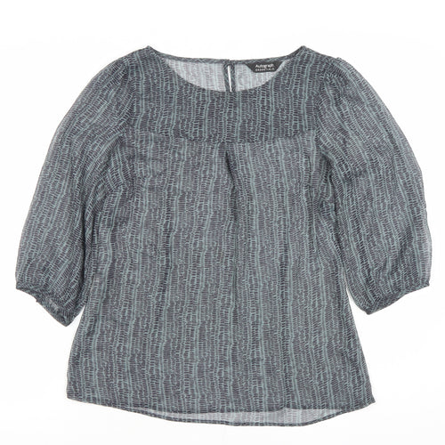 Marks and Spencer Women’s Grey Print Blouse UK 8 Chiffon 3/4 Sleeve