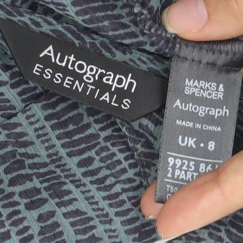 Marks and Spencer Women’s Grey Print Blouse UK 8 Chiffon 3/4 Sleeve