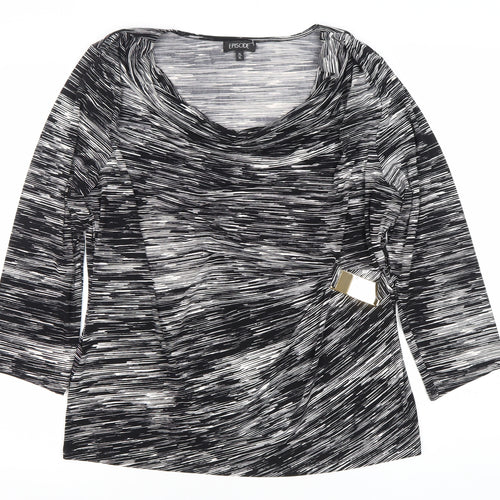 Episode Women’s Black XL Cowl Neck 3/4 Sleeve Blouse