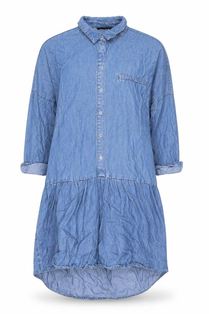 New Look Women’s Blue Shirt Dress Size 8 Chambray Long Sleeve