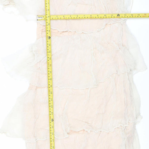 River Island Women’s Beige One Shoulder Asymmetric Dress Size 10