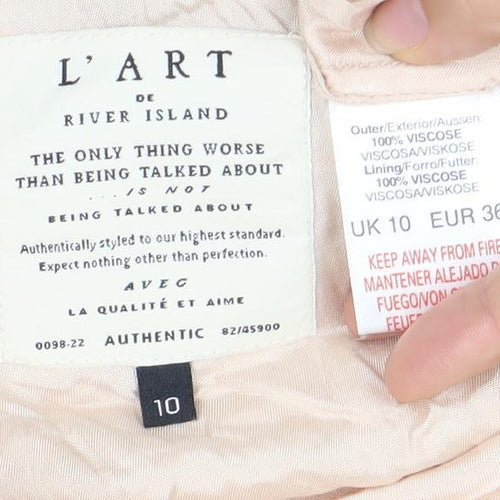 River Island Women’s Beige One Shoulder Asymmetric Dress Size 10