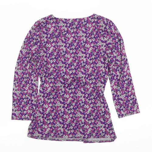 EAST Womens Multicoloured Floral Wrap Blouse Size 10 Viscose