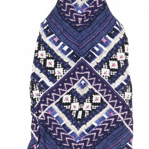 Warehouse Women’s Multicoloured Geometric Mini Halter Shift Dress Size 6