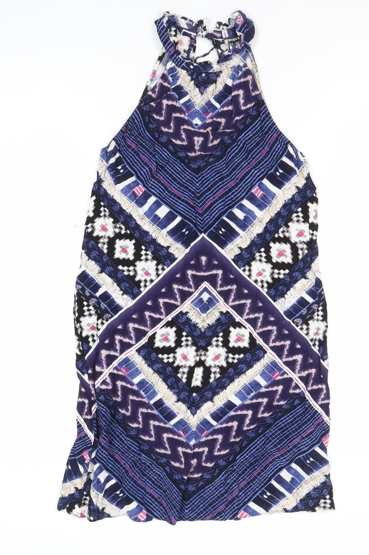 Warehouse Women’s Multicoloured Geometric Mini Halter Shift Dress Size 6