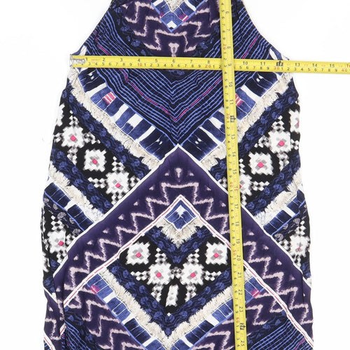Warehouse Women’s Multicoloured Geometric Mini Halter Shift Dress Size 6