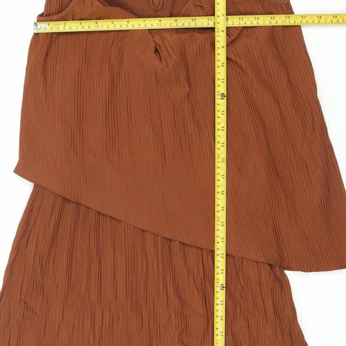 Next Women Brown Size 8 Asymmetric Sleeveless Dress