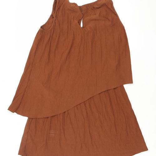 Next Women Brown Size 8 Asymmetric Sleeveless Dress
