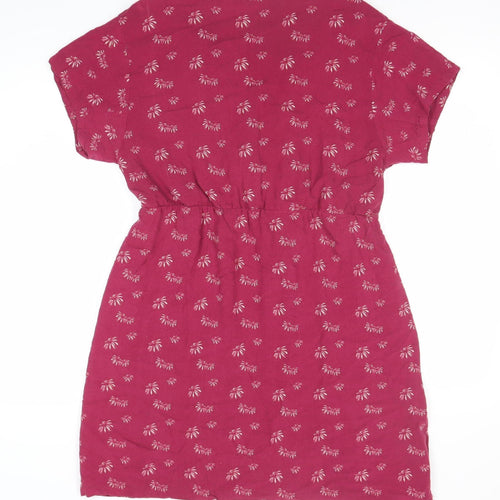 Ness Women Red Floral Wrap Dress Size 16 Knee Length Viscose