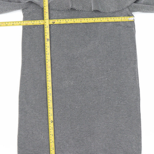Marks and Spencer Womens Grey Striped Ruffle Sheath Dress Size 8