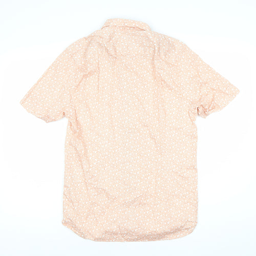 Ted Baker Men’s Orange Floral Short Sleeve Cotton Shirt Size M
