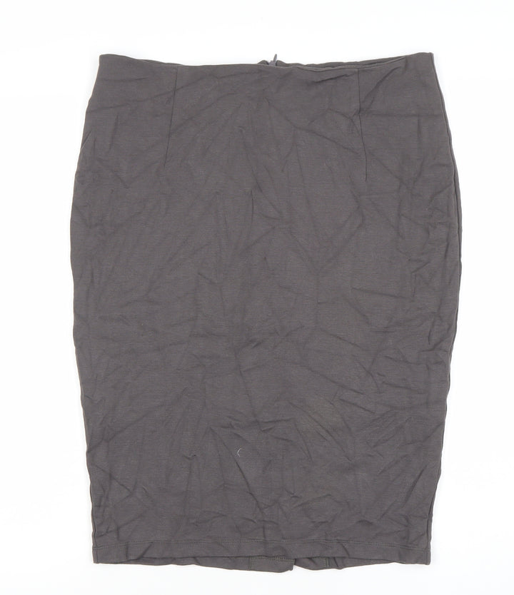 Kettlewell Women’s Grey L Pencil Skirt Stretch Knee Length