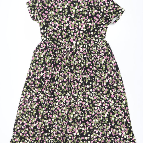 Simply Be Women’s Black Floral Fit & Flare Dress Size 12