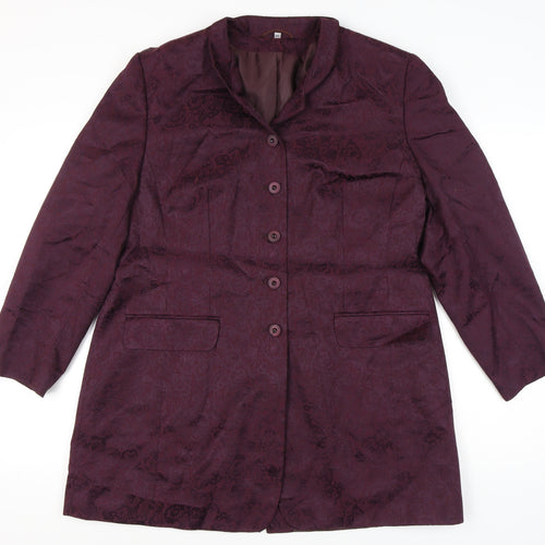 C&A Women Purple Jacquard Suit Jacket UK 18 Workwear Formal