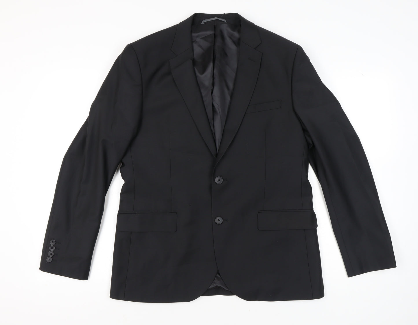 Jacamo Men Black 42R Regular Fit Blazer Jacket Wool Blend