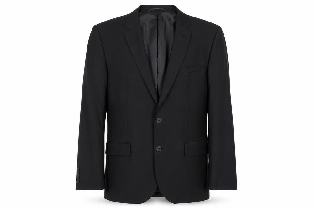 Front view of Jacamo Men Black 42R Regular Fit Blazer Jacket Wool Blend