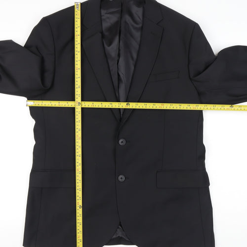 Jacamo Men Black 42R Regular Fit Blazer Jacket Wool Blend