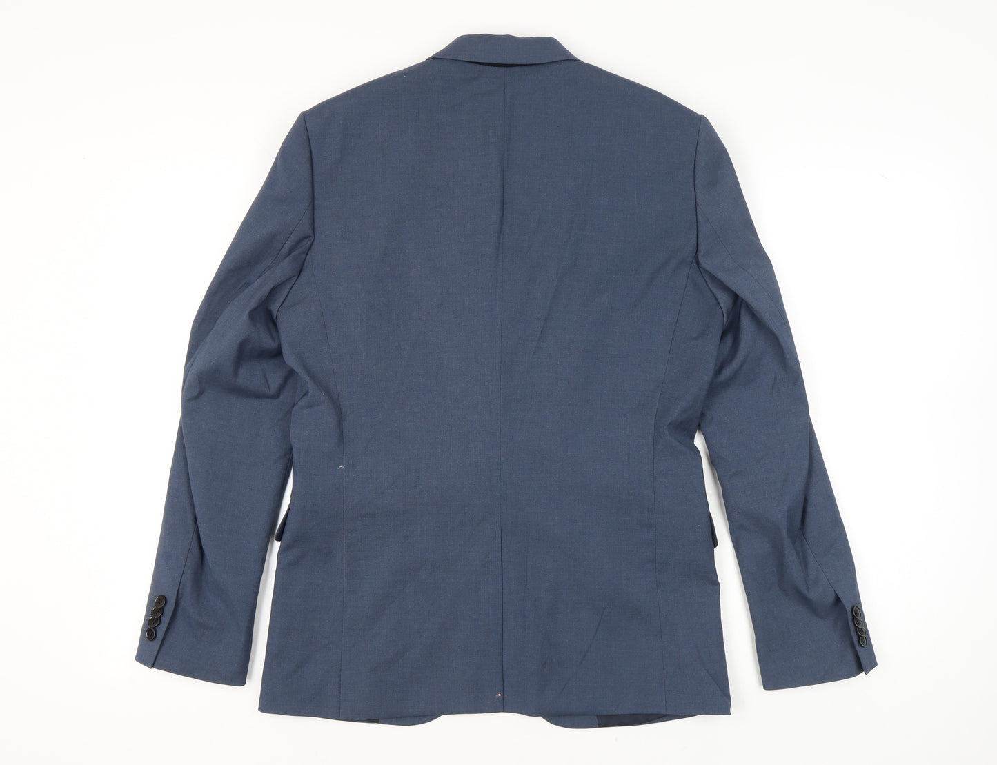 H&M Men’s Blue Slim Fit Blazer Jacket 40R Notch Lapel Two Button