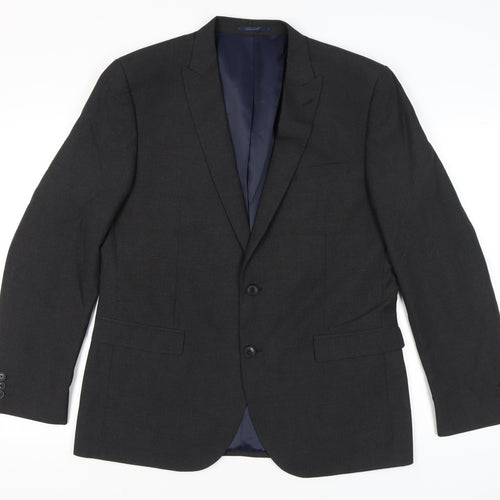 Next Men’s Black Blazer Jacket 44” Chest Regular Fit Two-Button Formal