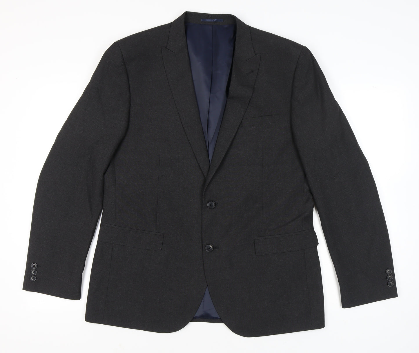 Next Men’s Black Blazer Jacket 44” Chest Regular Fit Two-Button Formal