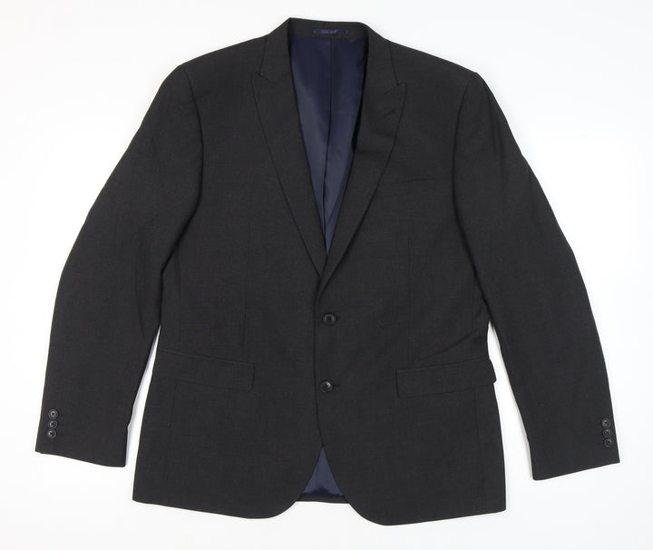 Next Men’s Black Blazer Jacket 44” Chest Regular Fit Two-Button Formal