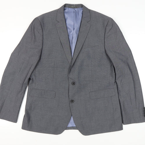 Primark Mens Grey Blazer Jacket Regular Fit Size 44R Smart Formal