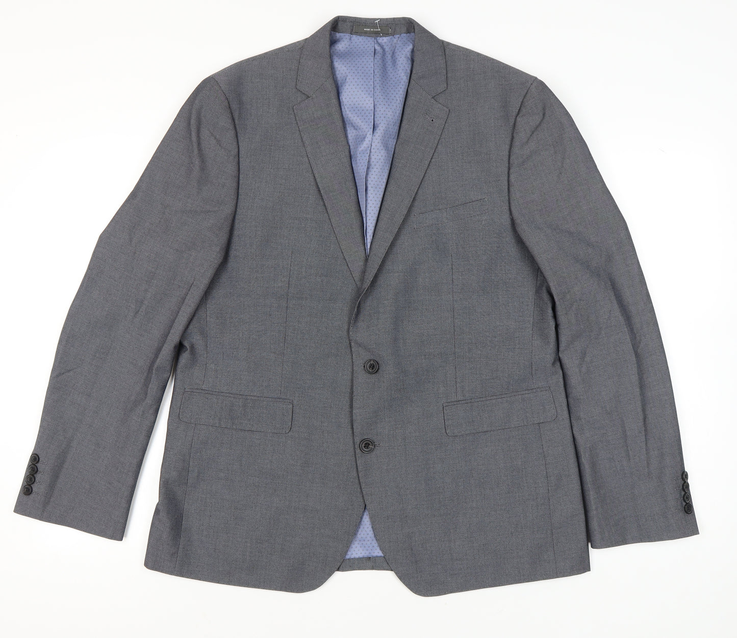 Primark Mens Grey Blazer Jacket Regular Fit Size 44R Smart Formal