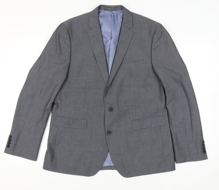 Primark Mens Grey Blazer Jacket Regular Fit Size 44R Smart Formal